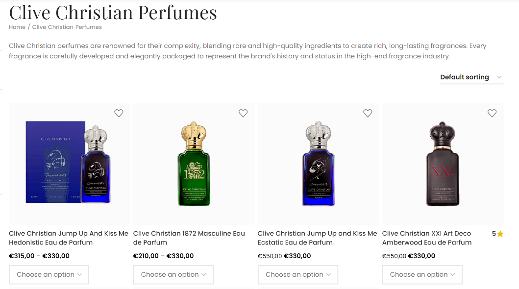 Clive Christian perfumes. 